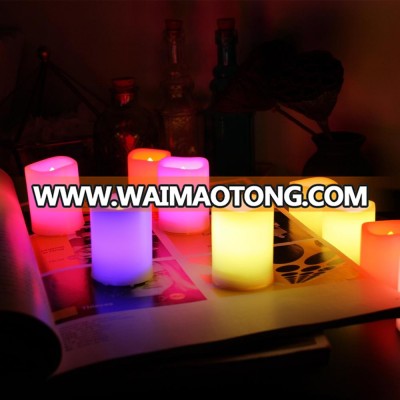 Battery Operated LED Flameless Flickering Candles With 18 Keys Remote Timer for Festival Decoration